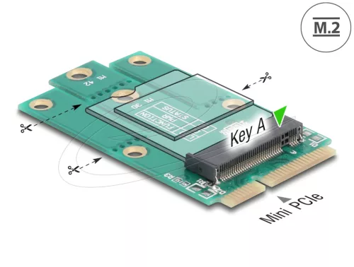 Delock Mini PCIe apa - M.2 kulcs A csatlakoztató adapter (DL-64339)