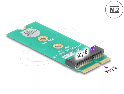 Delock M.2 kulcs E apa - M.2 kulcs E csatlakoztató   port mentesítő és kibővítő adapter (DL-64340)