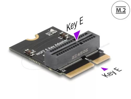 Delock M.2 kulcs E apa - M.2 kulcs E csatlakozó 90 -ban hajlított adapter (DL-64341)