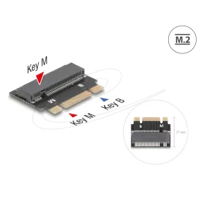   Delock M.2 kulcs B+M apa - M.2 kulcs M csatlakozó   bővítmény adapter (DL-64342)