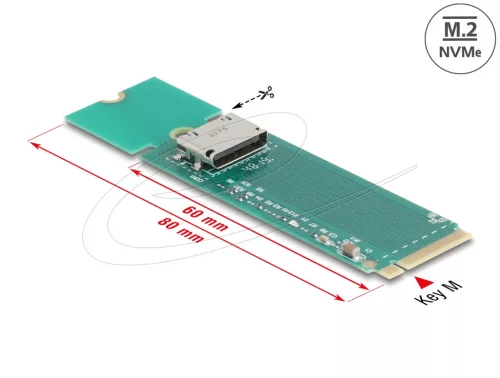 Delock M.2 M kulcs 1 x OCuLink SFF-8612 átalakítóhoz (DL-64348)