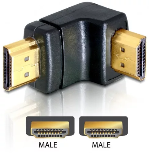 Delock adapter HDMI apa > HDMI apa 90  le (DL-65073)