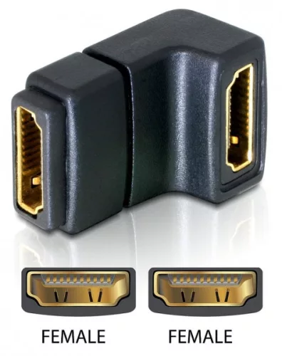 Delock adapter HDMI anya > HDMI anya 90  lefelé (DL-65075)