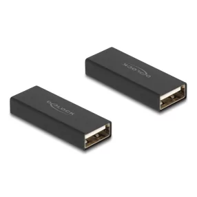   Delock A-típusú USB 2.0 fém adapter anya - anya (DL-65106)