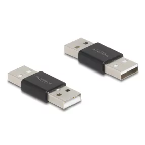 Delock A-típusú USB 2.0 fém adapter apa - apa (DL-65108)