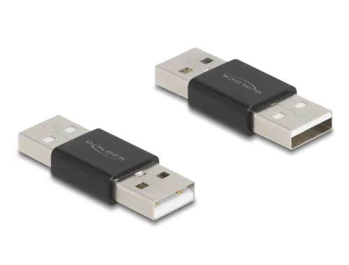Delock A-típusú USB 2.0 fém adapter apa - apa (DL-65108)