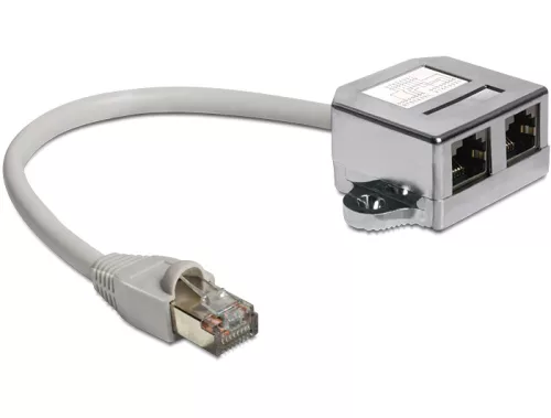 Delock RJ45 Port duplázó 1 x RJ45 dugó > 2 x RJ45 jack (2 x Ethernet) (DL-65177)