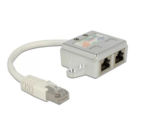 Delock RJ45 Port Doubler 1 x RJ45 apa > 2 x RJ45 anya (2 x ISDN) (DL-65224)