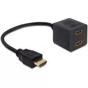   Delock adapter HDMI nagysebességű Ethernet 1x apa > 2x anya (DL-65226)