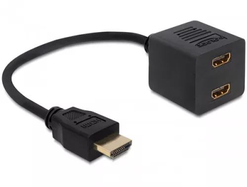 Delock adapter HDMI nagysebességű Ethernet 1x apa > 2x anya (DL-65226)