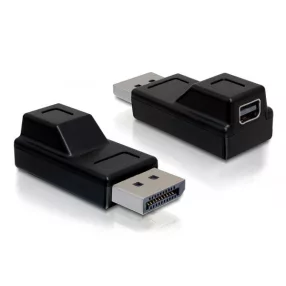   Delock Adapter Displayport male > Displayport mini female, nikkel bevonat, fekete (DL-65237)