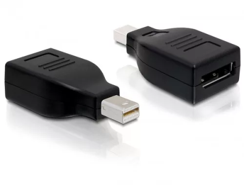 Delock Adapter Displayport mini male > Displayport female, fekete (DL-65238)