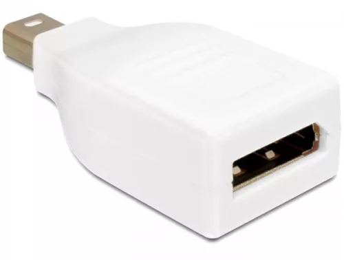 Delock Adapter Displayport mini apa > Displayport anya nikkel bevonat, fehér (DL-65239)