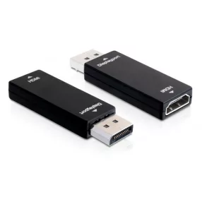   Delock adapter 20 tűs Displayport apa > 19 tűs HDMI anya, ESD védelem, fekete (DL-65258)