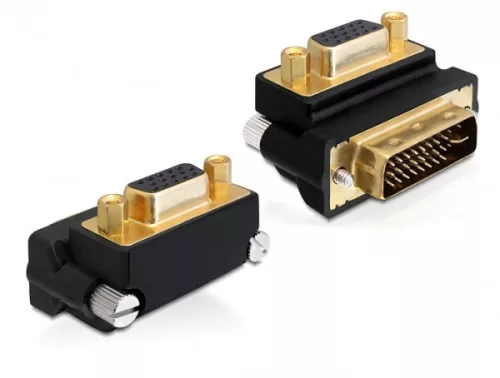 Delock adapter VGA anya > DVI 24+5 pines apa, 270 -ban elforgatott (DL-65261)