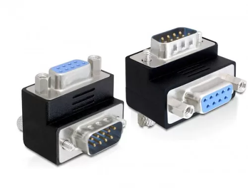 Delock adapter Sub-D 9 pin apa > anya 270 -ban elforgatott, fekete (DL-65265)