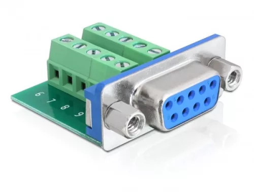 Delock Adapter Sub-D 9 pin anya > terminál blokk 10 pines (DL-65268)