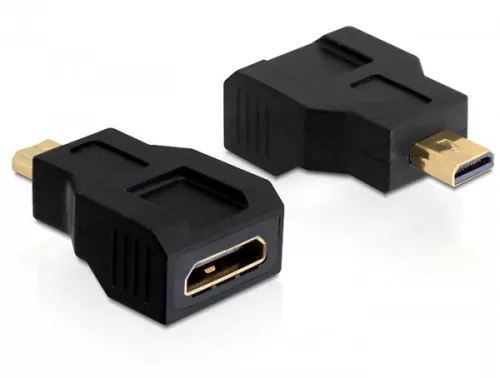 Delock adapter magas sebességű HDMI Ethernettel - mini C anya > micro D apa (DL-65271)