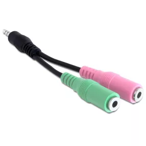   Delock sztereó jack apa 3.5 mm > 2 x Stereo jack anya adapter, 3.5 mm (DL-65344)