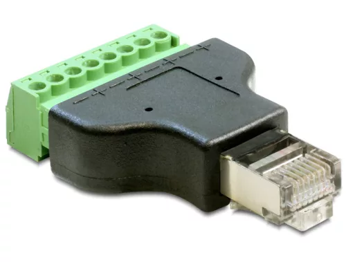Delock adapter RJ45 apa > terminál tömb, 8 pin 2-részes (DL-65389)