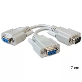   Delock adapter, soros Sub-D9 apa > 2 x anya, 17 cm (DL-65403)