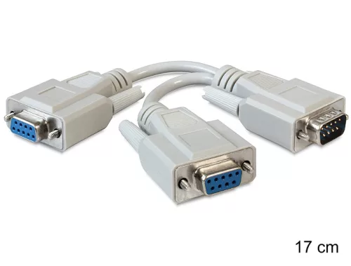 Delock adapter, soros Sub-D9 apa > 2 x anya, 17 cm (DL-65403)