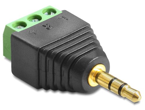 Delock Adapter sztereó dugó 3.5 mm > Terminál blokk 3 érintkezővel