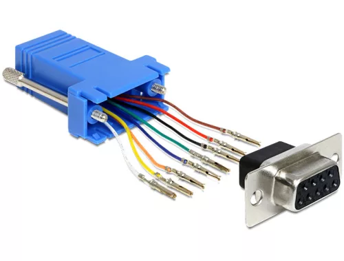 Delock adapter Sub-D 9 Pin anya > RJ45 anya, szerelő készlet (DL-65430)