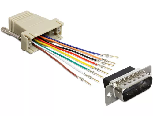 Delock adapter Sub-D 15 Pin apa > RJ45 anya, szerelő készlet (DL-65432)