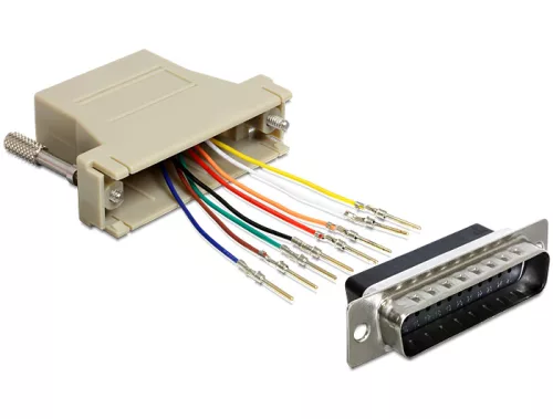 Delock adapter Sub-D 25 Pin apa > RJ45 anya, szerelő készlet (DL-65433)