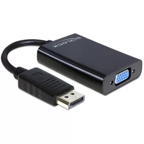   Delock Displayport apa > VGA 15 pin anya + audio + táp adapter (DL-65439)
