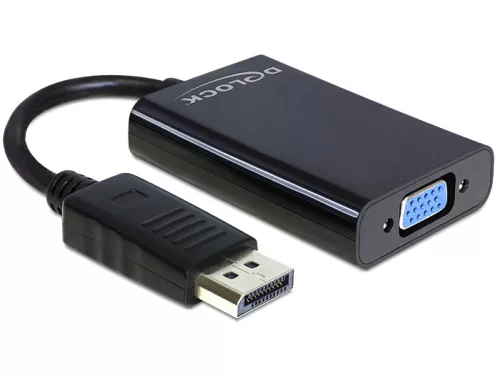 Delock Displayport apa > VGA 15 pin anya + audio + táp adapter (DL-65439)