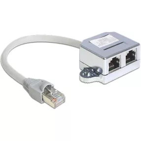   Delock RJ45 Port duplázó 1 RJ45 dugó > 2 RJ45 jack (1x Ethernet, 1x ISDN) (DL-65441)