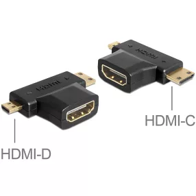   Delock HDMI-A anya > HDMI-C + HDMI-D apa adapter (DL-65446)