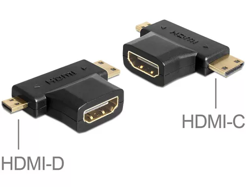 Delock HDMI-A anya > HDMI-C + HDMI-D apa adapter (DL-65446)