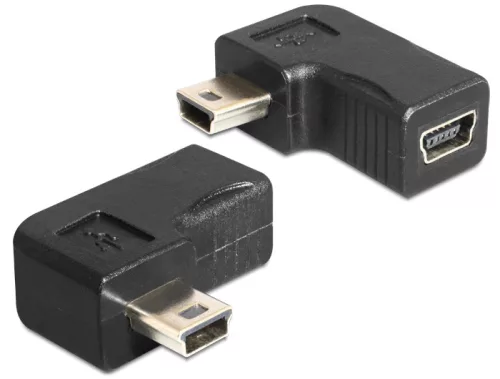 Delock USB-B mini 5 pin apa / anya adapter 90 -ban elforgatott (DL-65448)