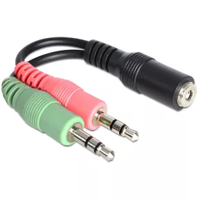   Delock sztereó jack anya, 3.5 mm > 2 x sztereó jack apa, 3.5 mm adapter (DL-65459)