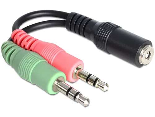 Delock sztereó jack anya, 3.5 mm > 2 x sztereó jack apa, 3.5 mm adapter (DL-65459)