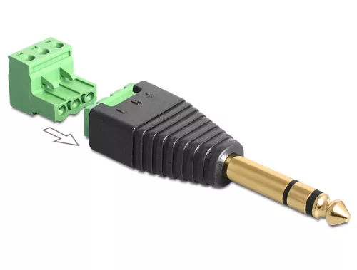 Delock sztereó jack apa, 3.5 mm > Terminal Block 3 pin 2részes adapter (DL-65460)