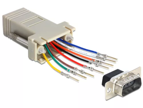 Delock Sub-D 9 Pin apa > RJ45 anya adapter, szerelő készlet (DL-65462)
