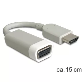   Delock adapter HDMI-A apa > VGA anya,15 cm, szürke (DL-65469)