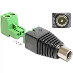   Delock DC 2.5 x 5.5 mm anya > Terminal Block 2 pin adapter, 2 részes (DL-65486)