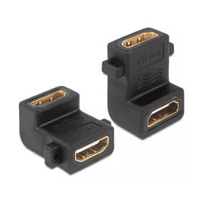   Delock HDMI A anya > anya adapter, csavarhellyel, 90 -ban elforgatott (DL-65510)