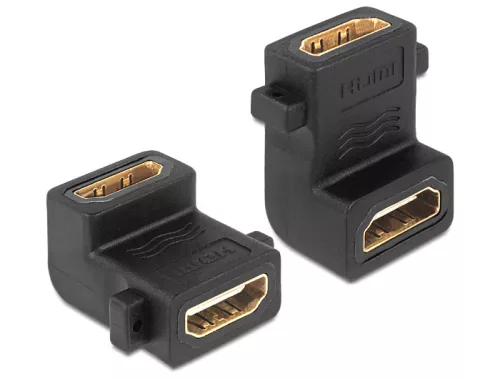 Delock HDMI A anya > anya adapter, csavarhellyel, 90 -ban elforgatott (DL-65510)