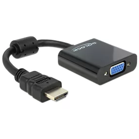   Delock Adapter HDMI-A-dugós csatlakozó > VGA-csatlakozóhüvely fekete (DL-65512)