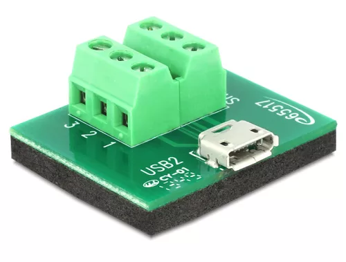 Delock adapter Micro USB anya > Terminal Block 6 pines (DL-65517)