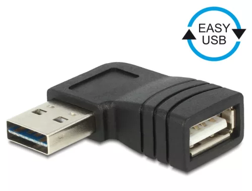 Delock EASY-USB 2.0-A apa > USB 2.0-A anya bal/jobb forgatott adapter (DL-65522)