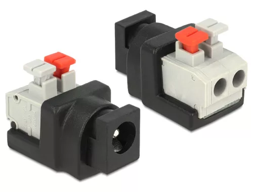 Delock DC 5.5 x 2.1 mm anya > Terminal Block nyomógombbal 2 pines adapter (DL-65524)