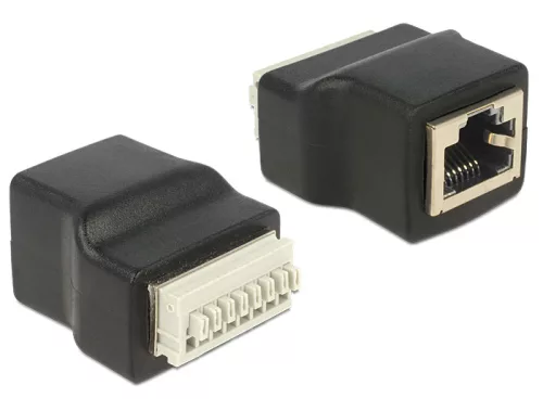 Delock RJ45 anya > Terminal Block nyomógombbal, 8 pines adapter (DL-65527)