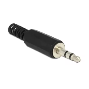  Delock sztereó csatlakozódugasz 3.5 mm sztereó, hajlítás-védelemmel,fekete (DL-65534)
